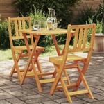 vidaXL Bistroset 3 pcs Bruin Massief acaciahout