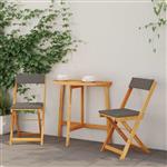vidaXL Bistroset 3 pcs Bruin Massief acaciahout