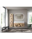 Wastafelonderkast BWS Mira 1 Lade Greeploos Soft Close 119x40x52 cm Licht Eiken