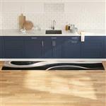 vidaXL Keuken Mat Art Deco Zwart 300 x 60 cm Fluweel