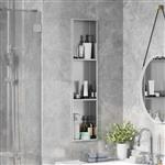 vidaXL Douche Niche Zilver 90 x 20 x 9,5 cm Roestvrij staal