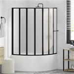 vidaXL Douchescherm Anders Zwart 168 x 140 cm Aluminium