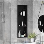 vidaXL Douche Niche Zwart 90 x 30 x 9,5 cm Roestvrij staal