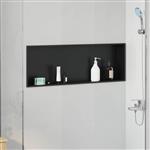 vidaXL Douche Niche Zwart 90 x 30 x 9.5 cm Roestvrij staal
