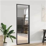 vidaXL Binnen Deur Zwart 76 x 201.5 cm Gehard glas en Aluminium