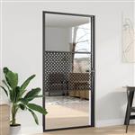 vidaXL Binnen Deur Zwart 102.5 x 201.5 cm Gehard glas en Aluminium