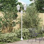 vidaXL Tuin Lantaarnpaal Wit Aluminium en Glas