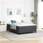 vidaXL Bedframe Donkergrijs 140 x 200 cm Katoenen stof