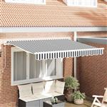 vidaXL Vervangingsdoek voor zonnescherm Antraciet en wit 350 x 200 cm