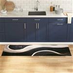 vidaXL Keuken Mat Art Deco Zwart 180 x 60 cm Fluweel