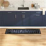 vidaXL Keuken Mat Toile Zwart 150 x 45 cm Fluweel