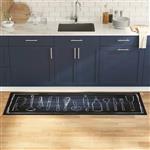 vidaXL Keuken Mat Toile Zwart 180 x 60 cm Fluweel