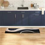 vidaXL Keuken Mat Art Deco Zwart 150 x 45 cm Fluweel