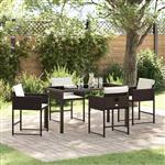vidaXL Tuin Eetset 5 pcs Bruin poly rattan