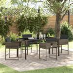 vidaXL Tuin Eetset 5 pcs Grijs poly rattan