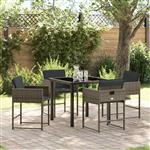 vidaXL Tuin Eetset 5 pcs Grijs poly rattan
