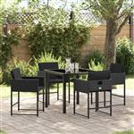 vidaXL Tuin Eetset 5 pcs Zwart poly rattan