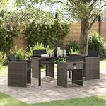 vidaXL Tuin Eetset 5 pcs Grijs poly rattan