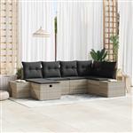 vidaXL Tuin Sofa Set 6 pcs Lichtgrijs 55 x 62 x 69 cm Poly riet