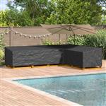 vidaXL Hoes voor tuinmeubelen Zwart 355 x 275 x 80 cm 210D Oxford Stof