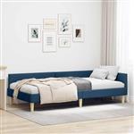 vidaXL Hoekbedframe Blauw 100 x 200 cm Stof en Geïmproviseerd hout