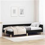 vidaXL Hoekbedframe Zwart 90 x 200 cm Stof en Geïmproviseerd hout