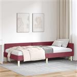 vidaXL Hoekbedframe Wijnrood 80 x 200 cm Stof en Geïmproviseerd hout