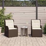 vidaXL Tuinbank met kussen 2 pcs Bruin Poly riet
