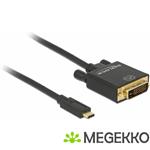 Delock 85321 Kabel USB Type-C male > DVI 24+1 male (DP Alt Mode) 4K 30 Hz 2 m zwart
