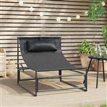 vidaXL Tuinligstoel Antraciet 87x74x73 cm Staal en Textileen