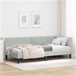 vidaXL Hoekbedframe Lichtgrijs 90 x 200 cm Fluweel en Engineered hout