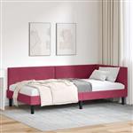 vidaXL Hoekbedframe Wijnrood 90 x 190 cm Fluweel en Engineered hout