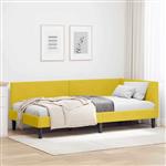 vidaXL Hoekbedframe Anders Geel 80 x 200 cm Fluweel en Engineered hout