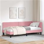 vidaXL Hoekbedframe Anders Roze 80 x 200 cm Fluweel en Engineered hout