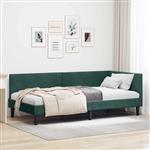 vidaXL Hoekbedframe Donkergroen 80 x 200 cm Fluweel en Engineered hout