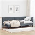 vidaXL Hoekbedframe Donkergrijs 80 x 200 cm Fluweel en Engineered hout