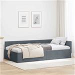 vidaXL Hoekbedframe Anders met hoofdeinde Donkergrijs 100 x 200 cm