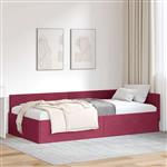 vidaXL Hoekbedframe Wijnrood 90 x 200 cm Fluweel en Engineered hout