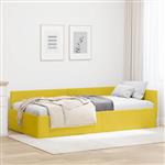 vidaXL Hoekbedframe Anders Geel 90 x 190 cm Fluweel en Engineered hout
