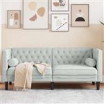 vidaXL Chesterfieldbank Anders Lichtgrijs 174 x 74.5 x 70.5 cm Fluweel