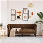 vidaXL Chesterfieldbank Bruin 182.5 x 74.5 x 74.5 cm Faux suede leer
