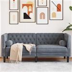 vidaXL Chesterfieldbank Donkergrijs 174 x 74.5 x 70.5 cm Fluweel