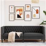 vidaXL Chesterfieldbank Geruit Zwart 194 x 74.5 x 70.5 cm Kunstleer