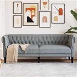 vidaXL Chesterfieldbank Anders Lichtgrijs 201.5 x 74.5 x 74.5 cm Stof
