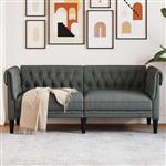 vidaXL Chesterfieldbank Anders Donkergrijs 182.5 x 74.5 x 74.5 cm Stof