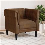 vidaXL Chesterfield Bank Stoel met kussen Bruin 78.5 x 74.5 x 74.5 cm
