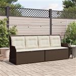 vidaXL Tuinbank met kussen Bruin Poly riet