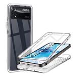 360° Hoesje voor Xiaomi Poco X4 Pro - Transparant TPU Full Body Silicone Case + PET Screenprotector