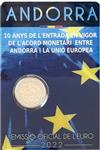 Andorra 2 Euro 2022 '10 Jaar Valuta Overeenkomst'
