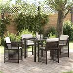 vidaXL Tuin Eetset 5 pcs Bruin poly rattan
